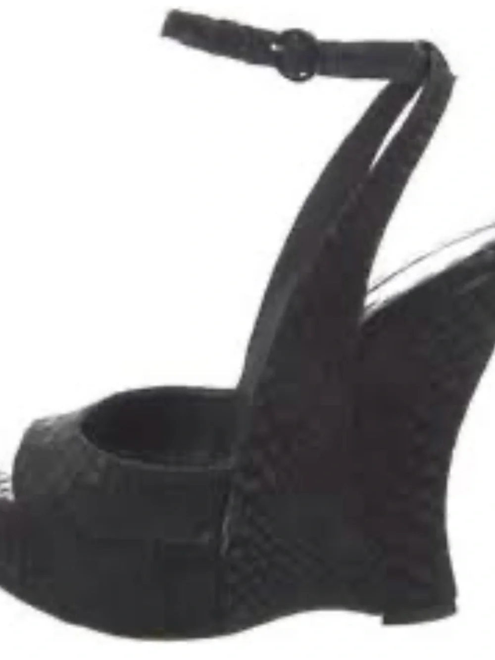 Alice + Olivia Black Wedge Ankle-Strap Sandals Size Eur 40